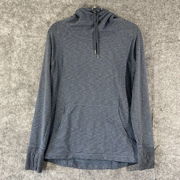 Athleta Sweatshirt Hoodie Small Blue Long Sleeve Pullover Knit - Picture 1 of 11